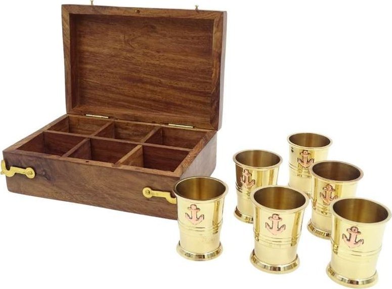 Giftdeco Metalowe Kieliszki - Zestaw 6 kieliszków RCW