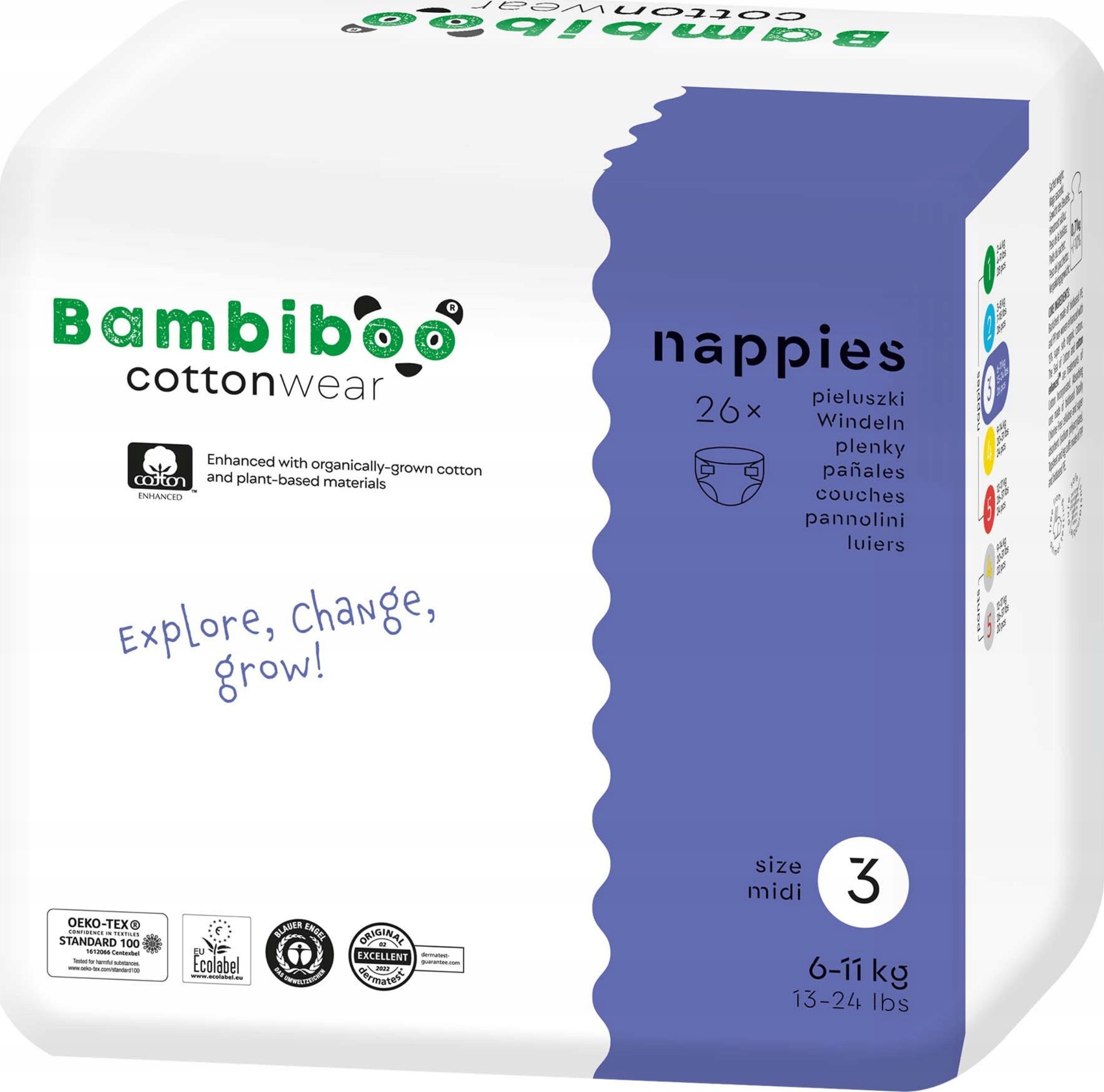 BAMBIBOO-PIELUCHY JENORAZOWE Z BAWEŁNA R3.26SZT