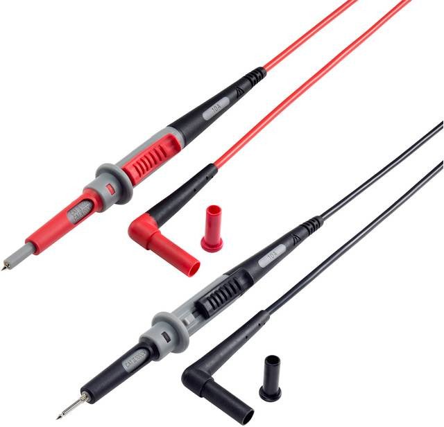 Przewody pomiarowe bezpieczne VOLTCRAFT złącze męskie bezpieczeństwa 4mm - sonda 1.00 m czarny, czerwony 1 szt. 2182449