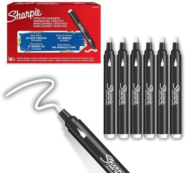 Markery akrylowe białe (6szt)