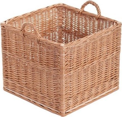 WickerPL Wiklinowy Kwadratowy Kosz na Sklejce 42x42 H35/41 cm