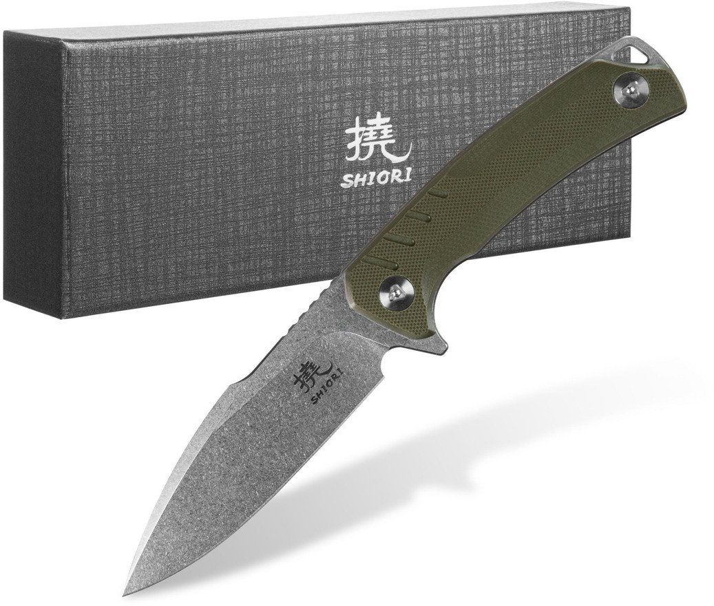 Shiori Midori No-Shi- nóż mysliwski/taktyczny full-tang ze stali 10Cr15CoMov, Stone Washed