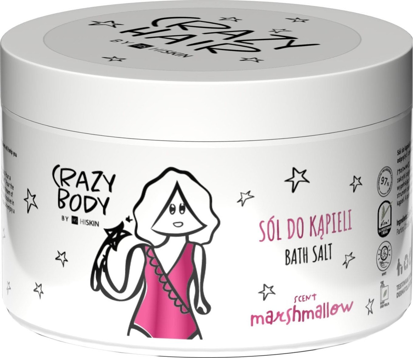 HISKIN Crazy Body Sól do kąpieli - MARSHMALLOW 300 g