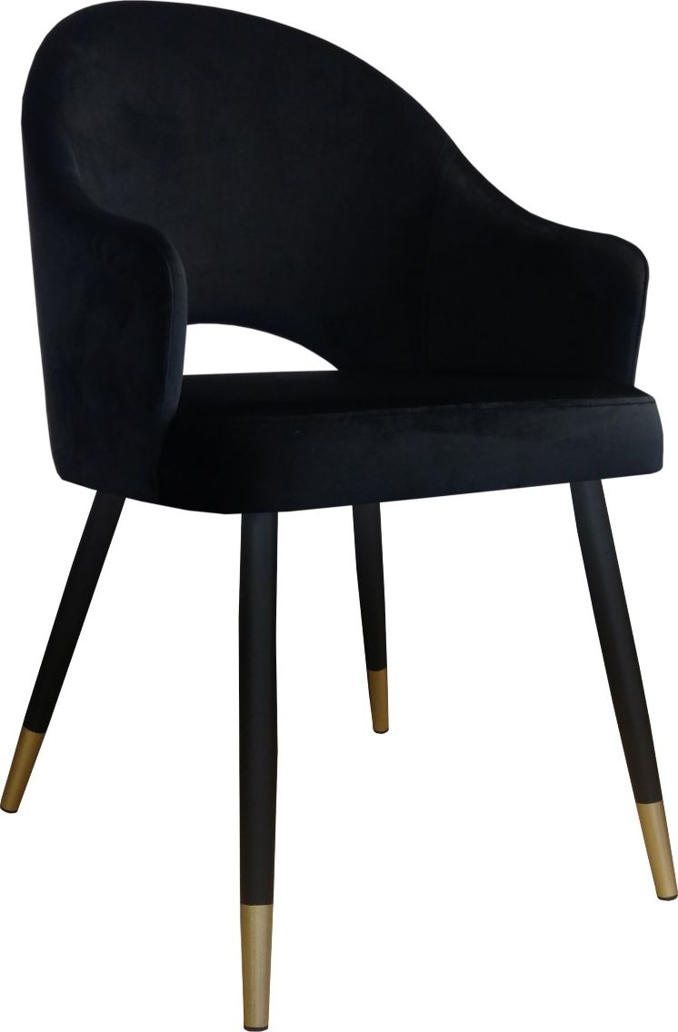 Atos Krzesło JENISEJ VELVET GOLD czarne tapicerowane do salonu ATOS