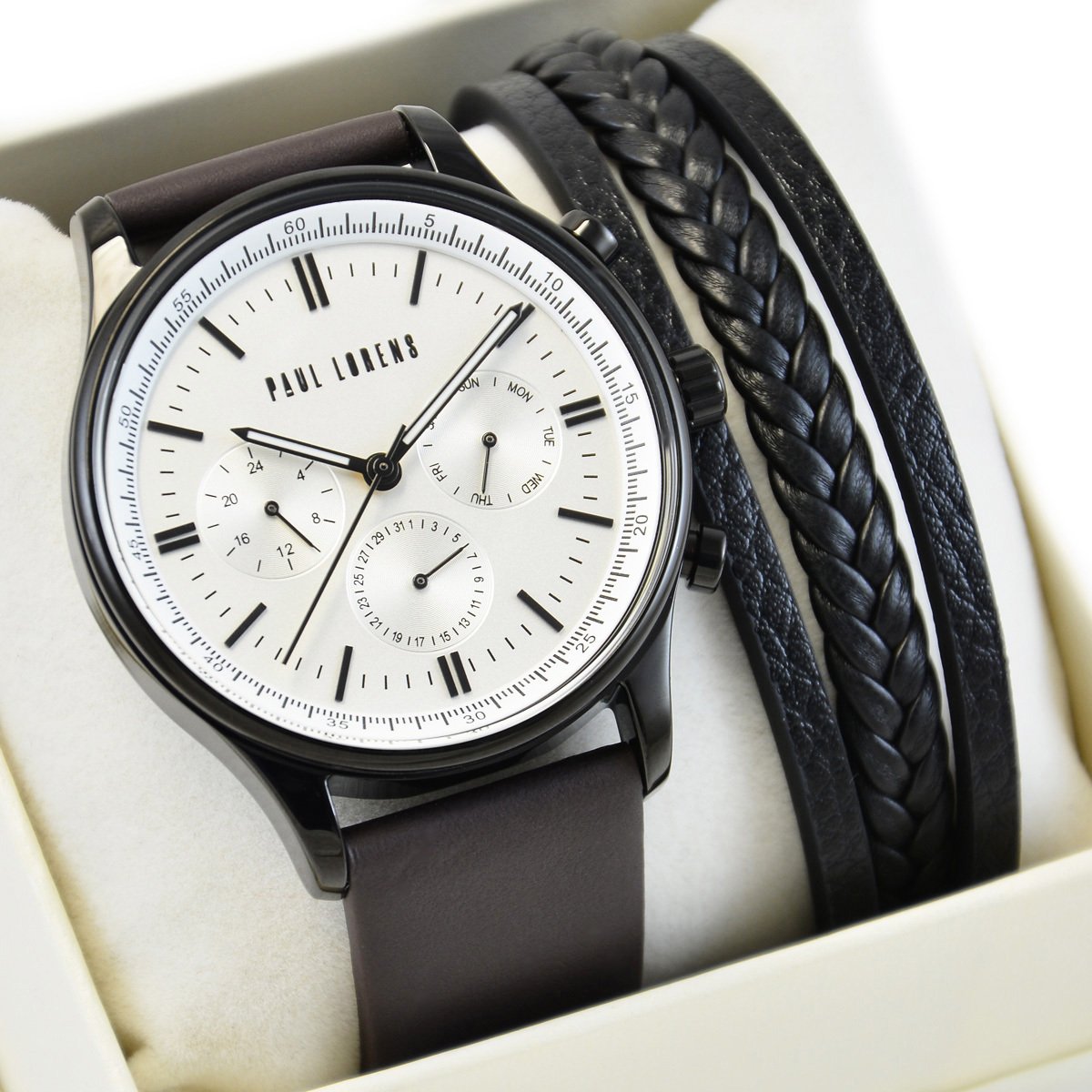 Zegarek Paul Lorens Zestaw męski zegarek FABER-3B1-2 + bransoletka