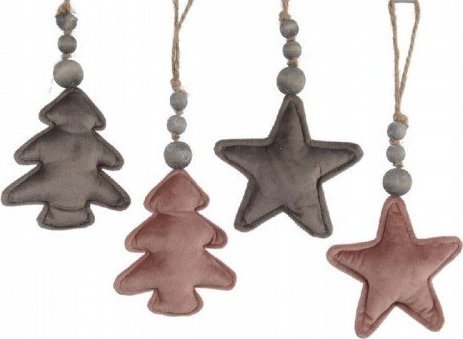 Kaemingk Zawieszka świąteczna na choinkę welurowa mix
