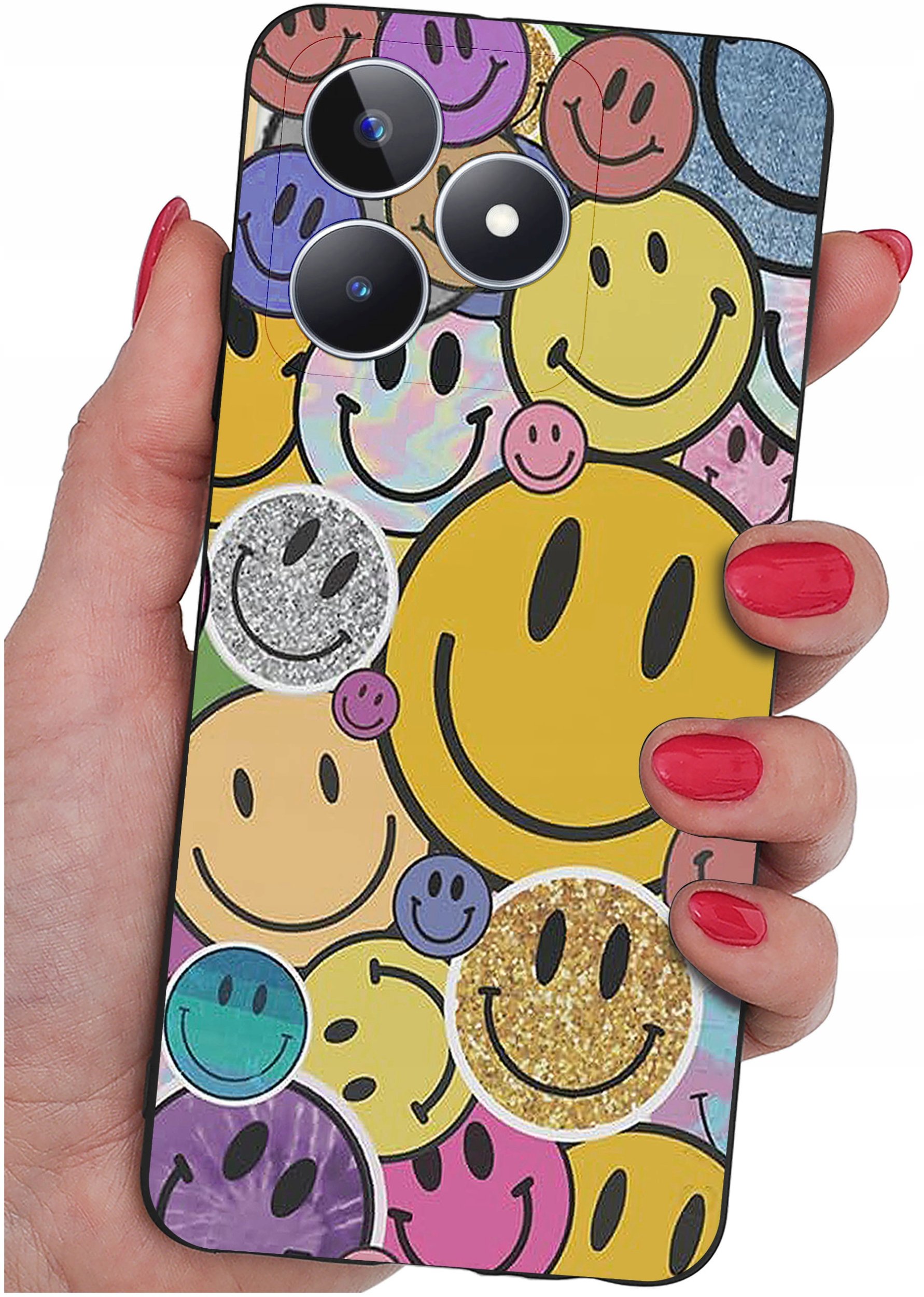 ETUI do Realme C51| C53 WZORY |SILIKONOWE MATT CASE + SZKŁO 9H