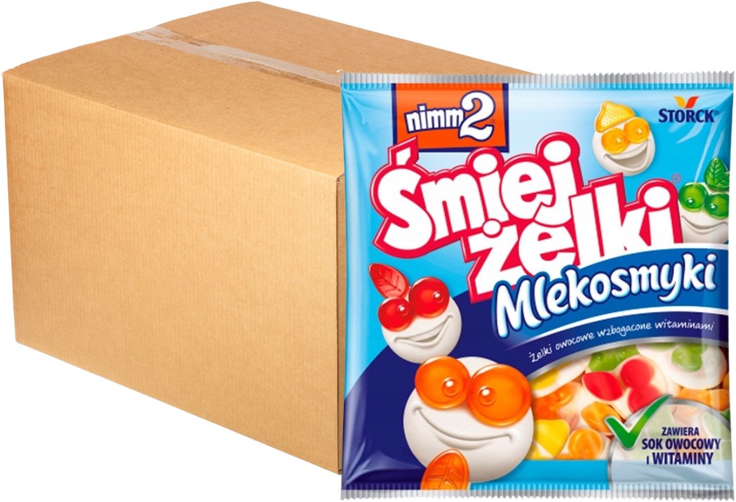 nimm2 Śmiejżelki Mlekosmyki Żelki owocowe wzbogacone witaminami 90 g x 24 sztuk