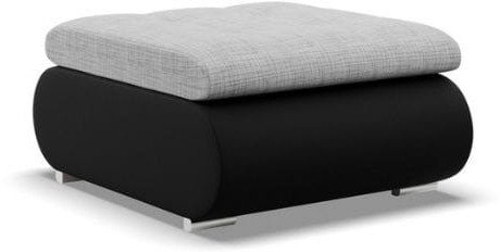 Pufa otwierana, schowek, Bosco, plecionka, ekoskóra, 70x88x42 cm, jasny szary, czarny | TYLETEGOTU