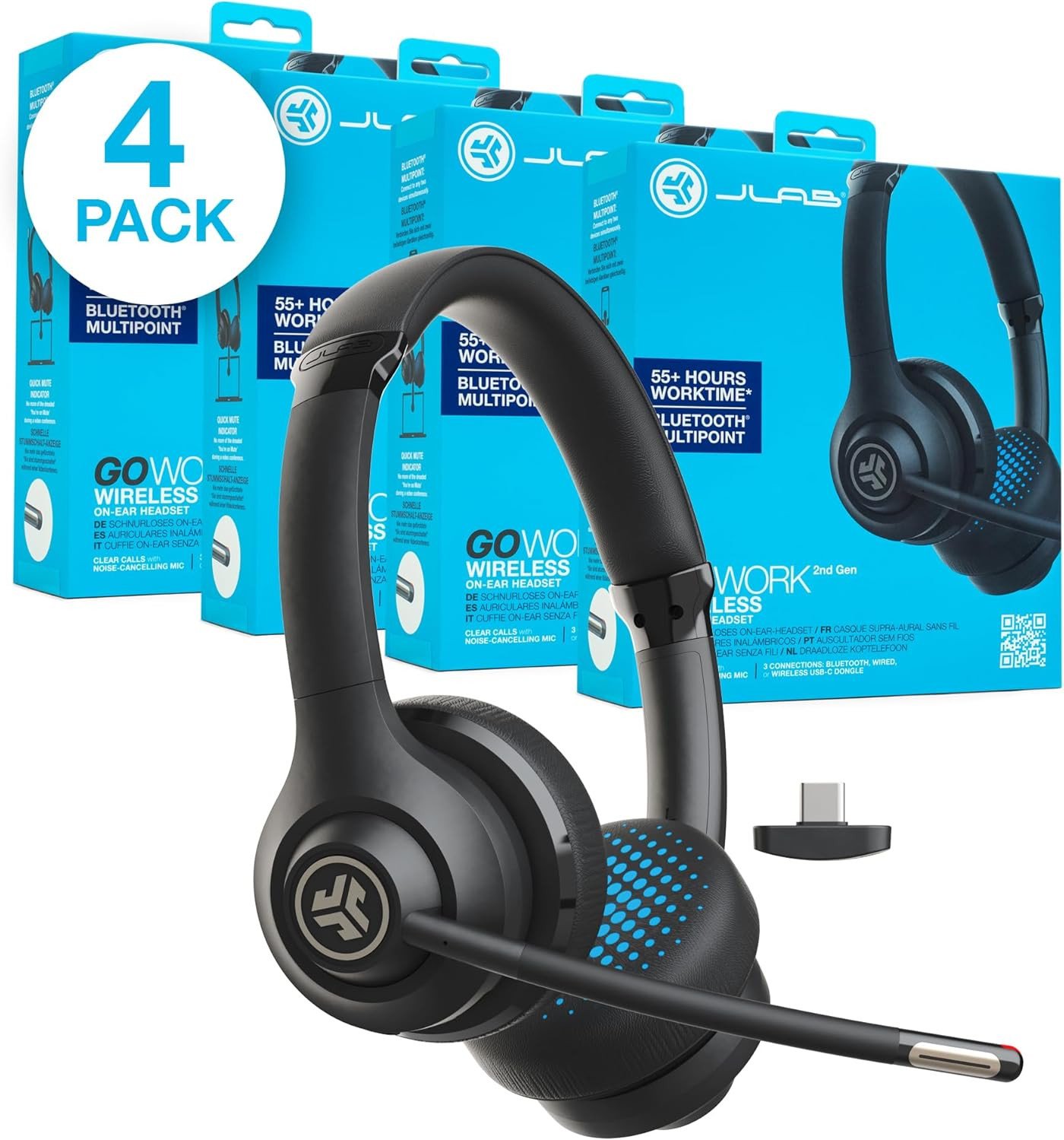 JLab Go Work 2nd Gen Zestaw Słuchawkowy z mikrofonem Bluetooth USB C