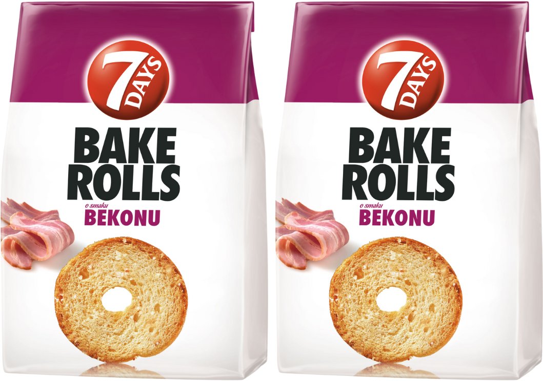 7 DAYS Bake Rools Crispy bread with bacon flavor 150 g x 2 sztuk