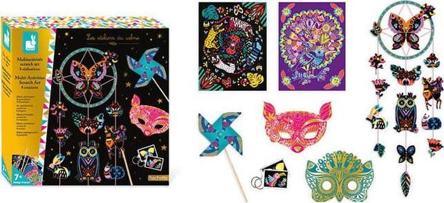 Janod Zestaw kreatywny 8 kreacji Wydrapywanki 7+ Janod