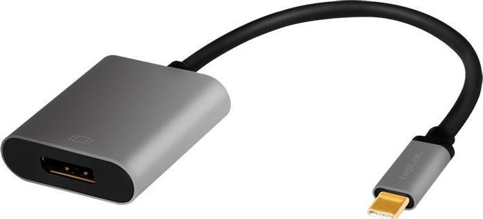 Adapter USB LogiLink USB-C - DisplayPort Szary (1_814041)