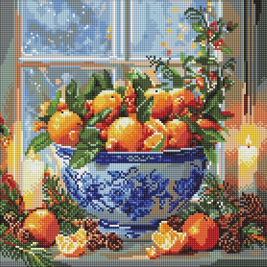 Ideyka Mozaika diamentowa - Cytrusy w wazonie 40x40cm