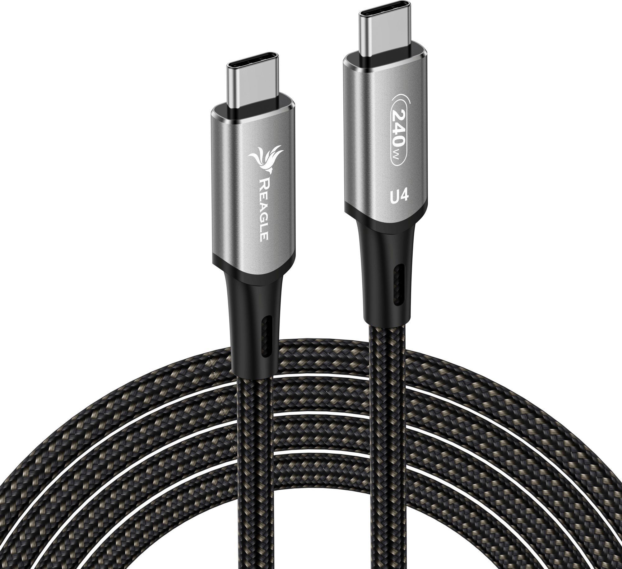 Kabel USB Reagle USB-C - USB-C 2 m Czarno-szary