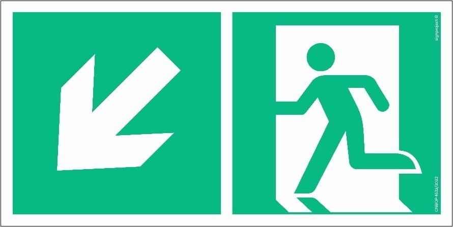 Mój dom Kierunek Do Wyjścia Ewakuacyjnego W Dół W Lewo 300 Libres Polska Sp Sgp-Ae093_300X150_Ps 5904937003637
