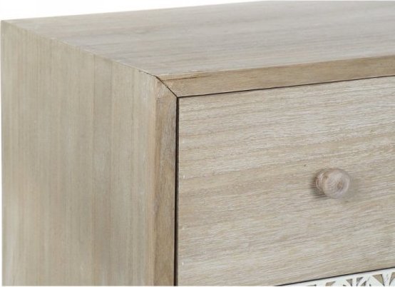 DKD Home Decor Komoda DKD Home Decor Naturalny Biały Drewno paulowni Liść roślin (80 x 42 x 80 cm)