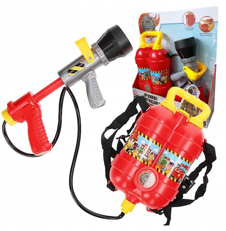 Pistolet Na Wodę Broń Wodna Sikawka Pompka Zbiornik Plecak Strażak 1800 Ml