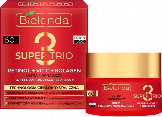 Bielenda Super Trio 60+ Ultra naprawczy krem przeciwzmarszczkowy na dzień i noc 50ml
