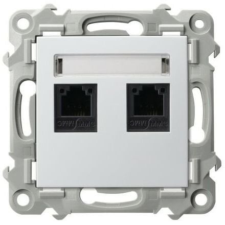 Ospel SZAFIR Gniazdo telefoniczne podwójne niezależne białe GPT-2ZN/m/00