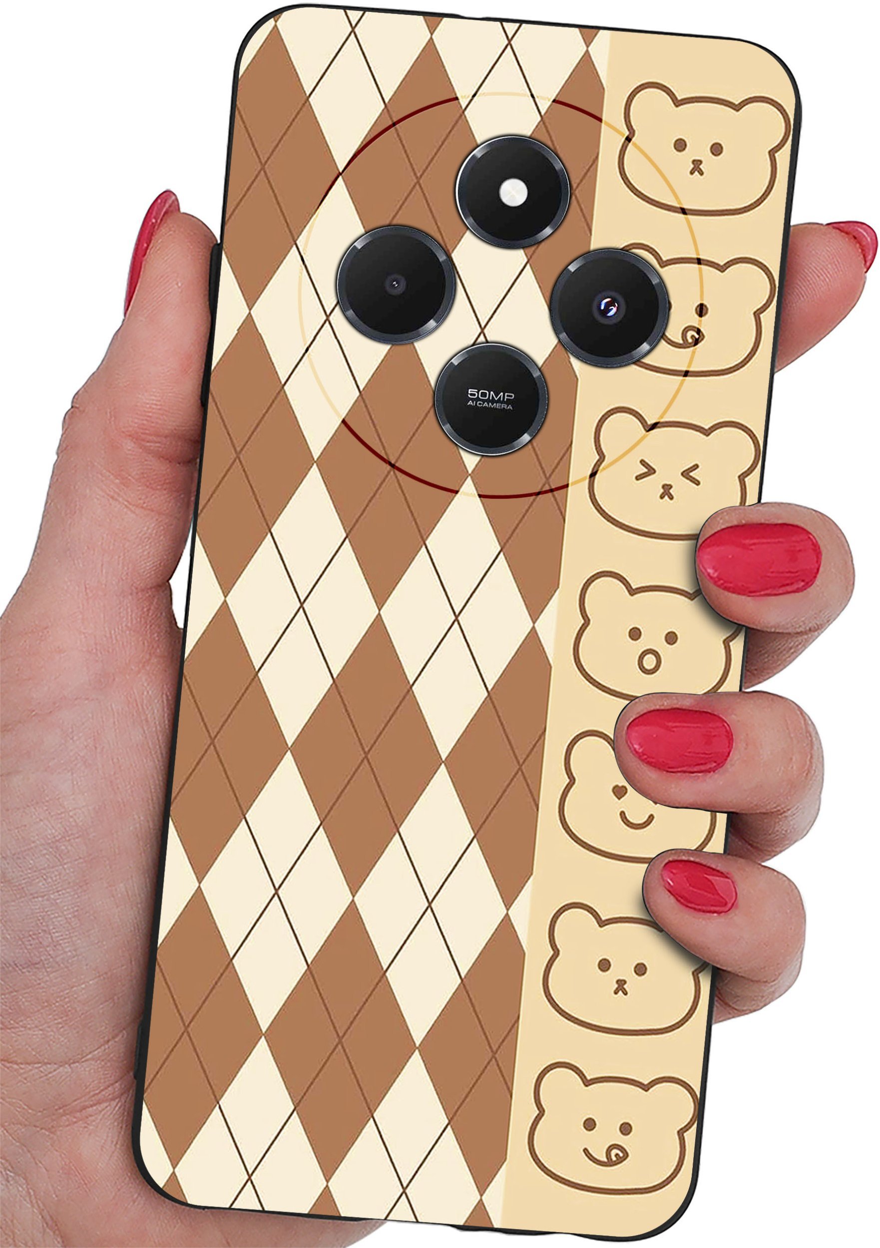 Etui do Xiaomi Redmi 14C WZORY |SILIKONOWE MATT CASE + SZKŁO 9H