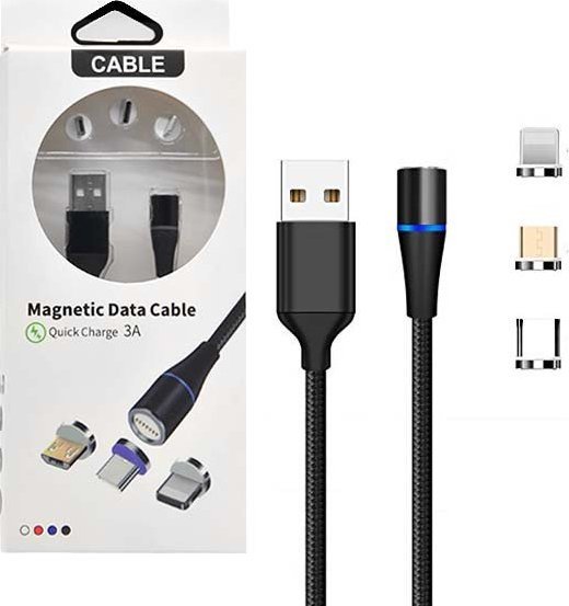 Kabel USB Vega USB-A - Magnetyczne 1 m Czarny (29959)