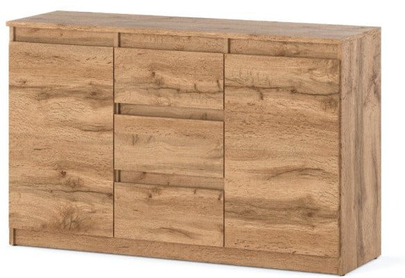 Komoda Drewniana Agnes 3 Szuflady Salon Pokój Młodzieżowy 120cm Dąb Wotan