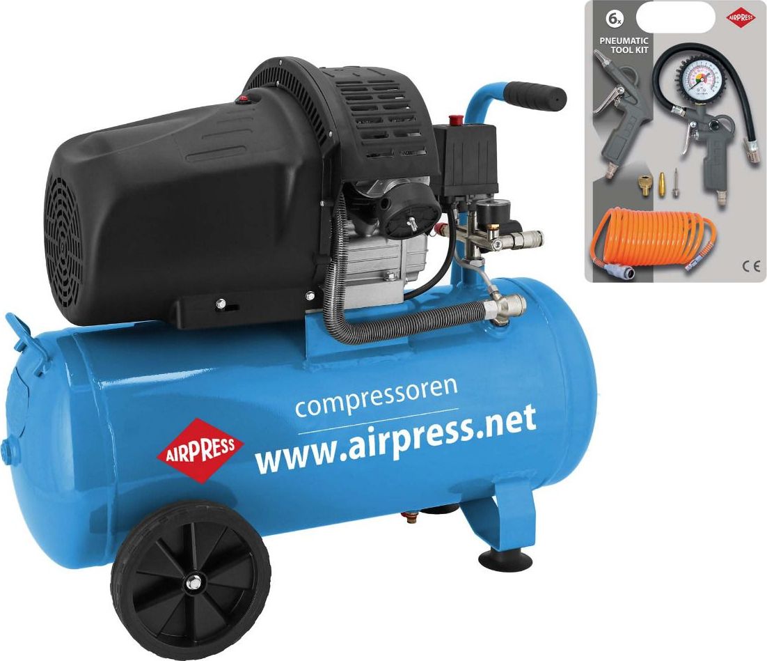 Sprężarka Airpress HL 425-50 (+ zestaw akcesoriów) 8bar 50L (36888)