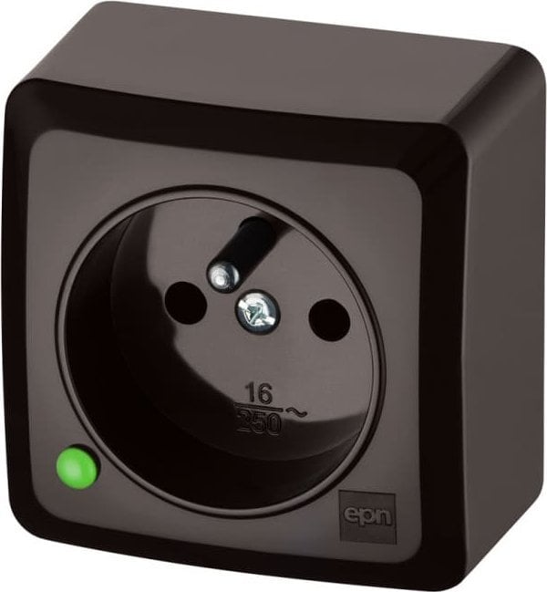 Elektro-Plast BERG Gniazdo pojedyncze n/t 2P+Z 16A brązowy 3733-05