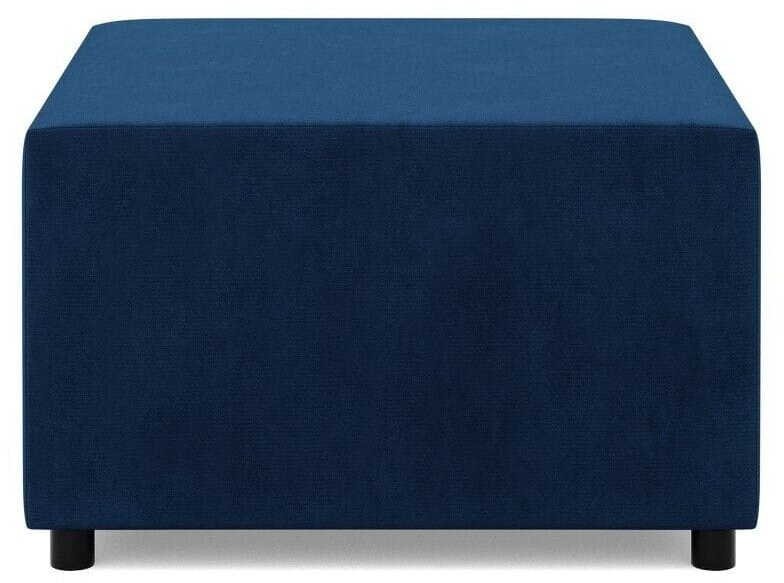 Adams Group Pufa do salonu, podnóżek, BLOM, welur, 71x71x40 cm, granatowy