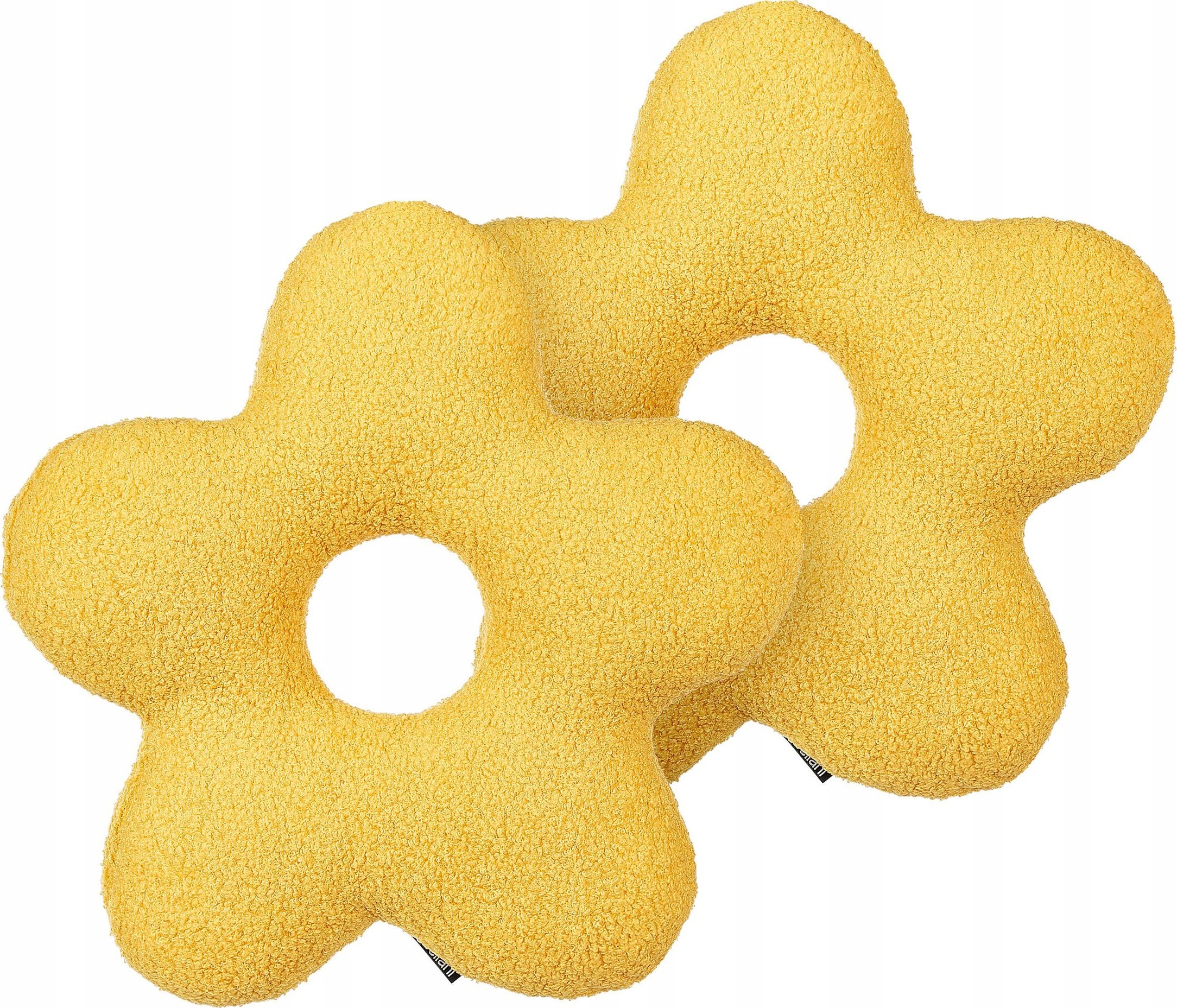Beliani 2 poduszki dekoracyjne teddy 40 x 40 cm żółte CAMPONULA