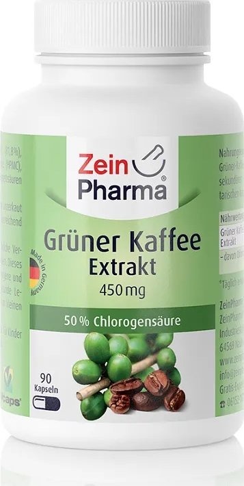 Zein Pharma Zein Pharma - Zielona Kawa, Ekstrakt, 450mg, 90 kapsułek