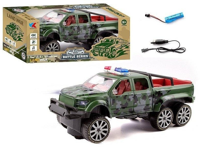 Terenówka wojskowo na baterie 1:16