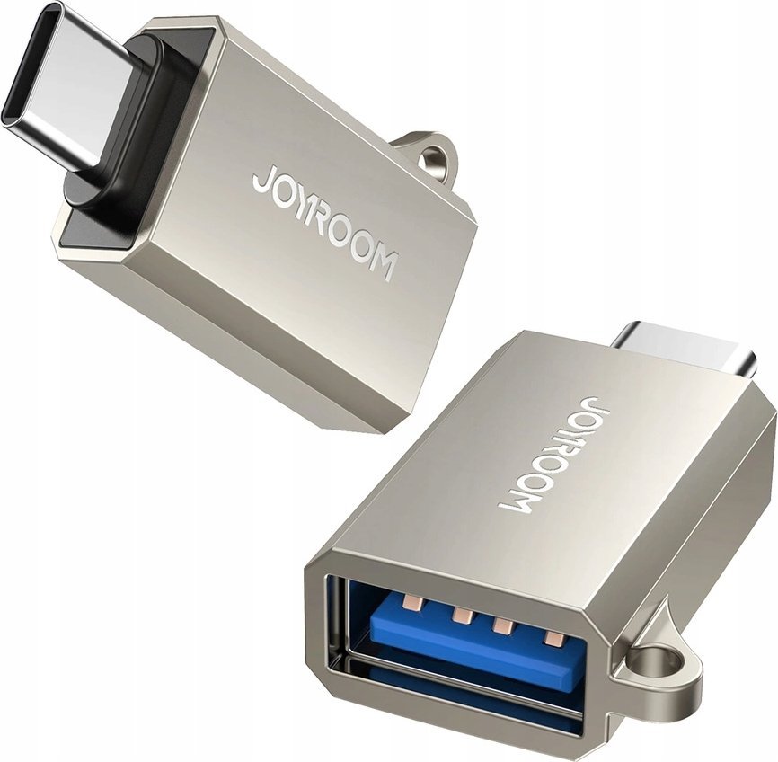 Adapter USB Joyroom Adapter Joyroom S-H151 USB-C (męski) / USB-A (żeński) z oczkiem na smycz - srebrny