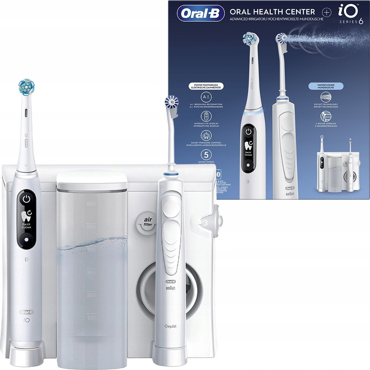 Braun Braun Oral-B iO6 & OxyJet Adult Rotating-oscillating toothbrush White
