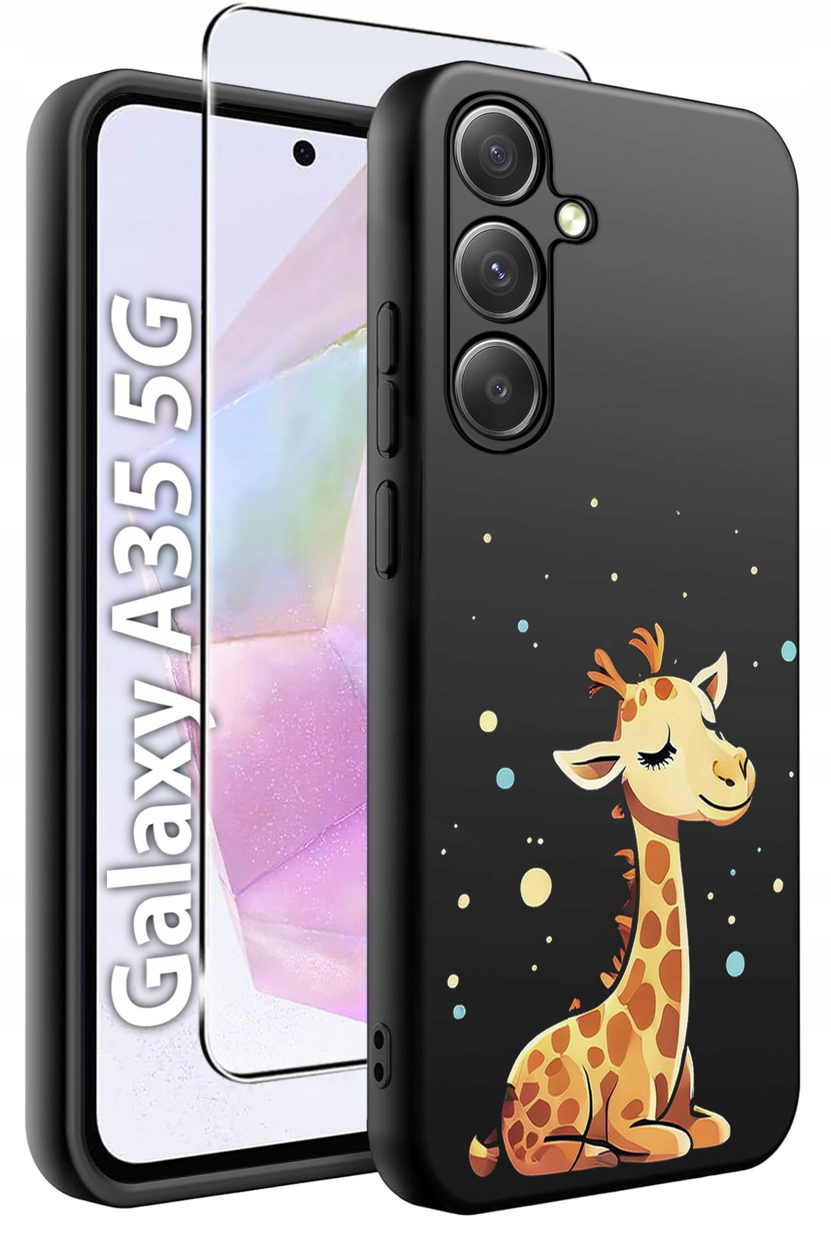 ETUI do Samsung A35 5G WZORY | SILIKONOWE MATT CASE + SZKŁO HARTOWANE 9H