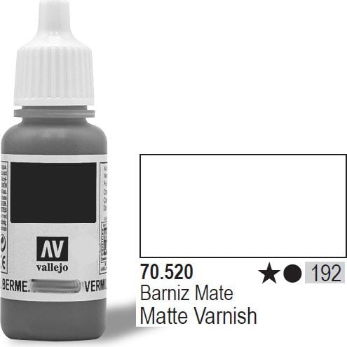 Vallejo Lakier Nr192 Matt Varnish 17ml 70520