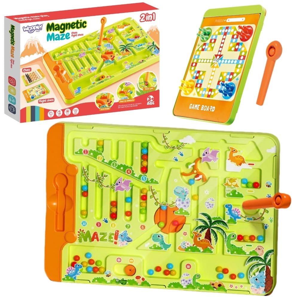 WOOPIE Magnetyczny Labirynt 2w1 Gra Chińczyk