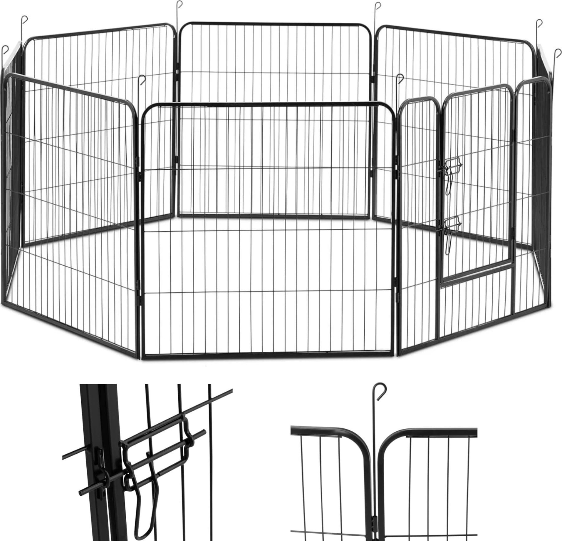Wiesenfield Kojec zagroda wybieg dla psów szczeniąt z bramką wys. 81 cm 8 segmentów