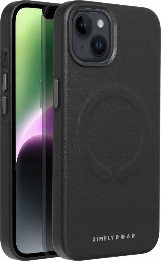 ROAR Futerał Roar Leather Mag Case kompatybilny z MagSafe - do iPhone 15 Plus Czarny