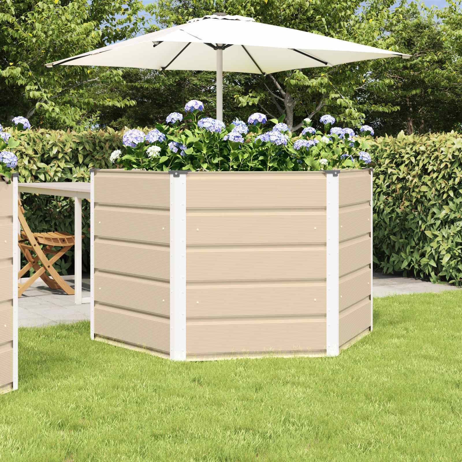 vidaXL Donica Kość słoniowa 129 x 129 x 75 cm Stal