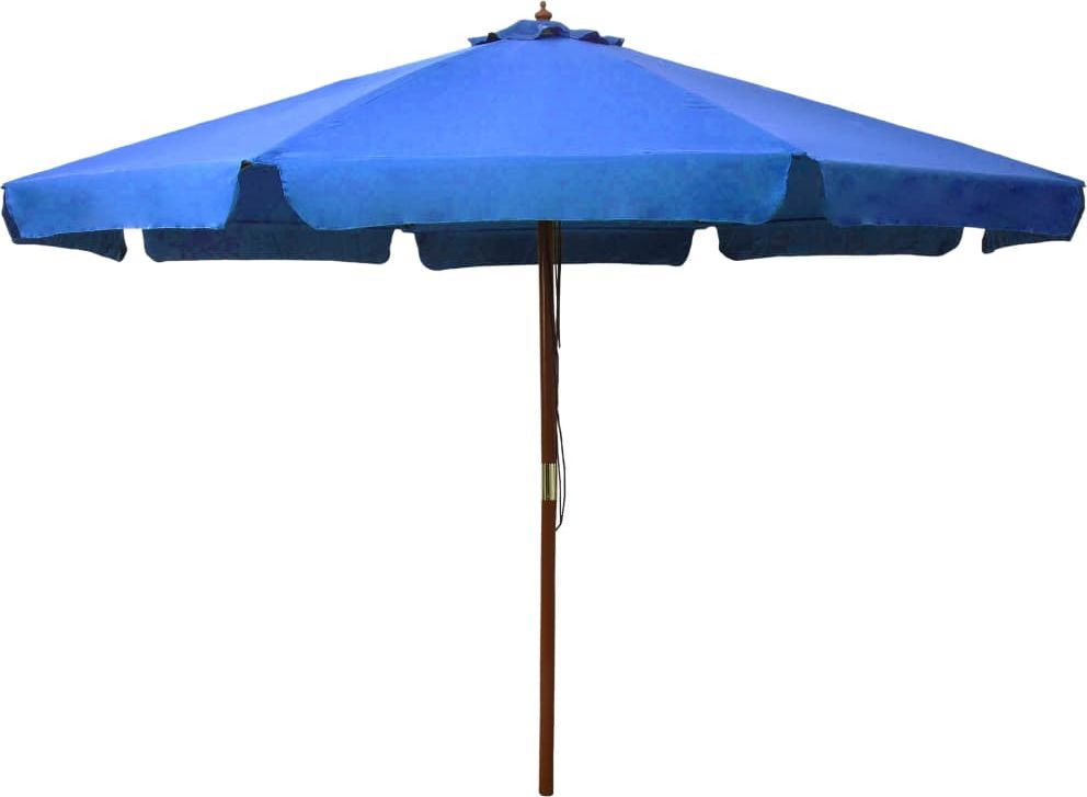 vidaXL Parasol ogrodowy na drewnianym słupku, 330 cm, lazurowy