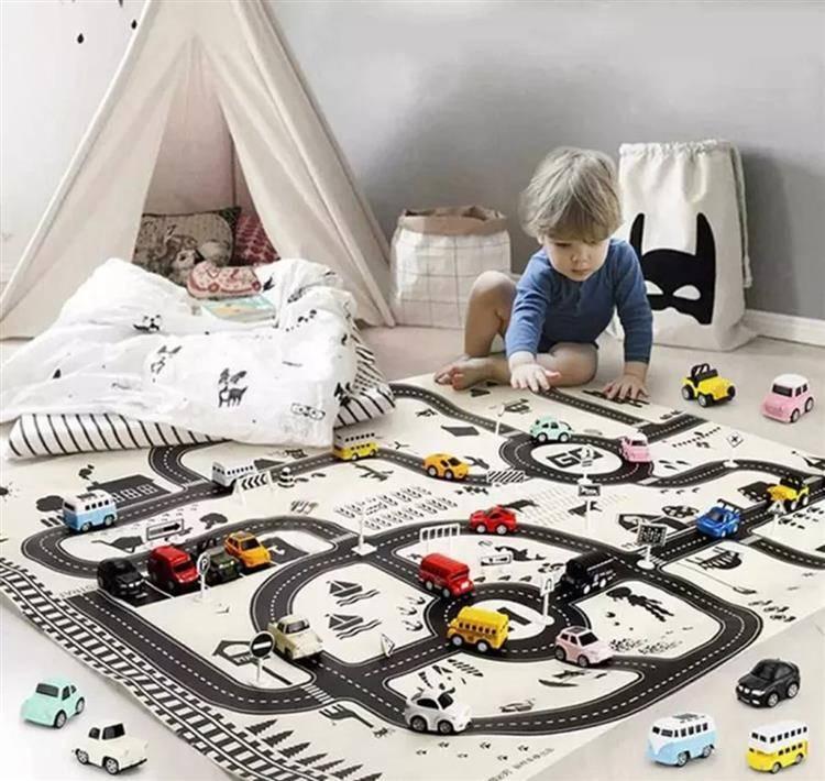 Aptel WODOODPORNA MATA DO ZABAWY Dla Dzieci Ulice Miasto 83x57cm ZA305B