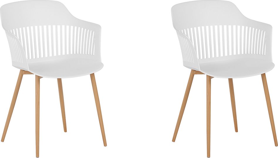 Beliani Zestaw 2 krzeseł do jadalni biały BERECA