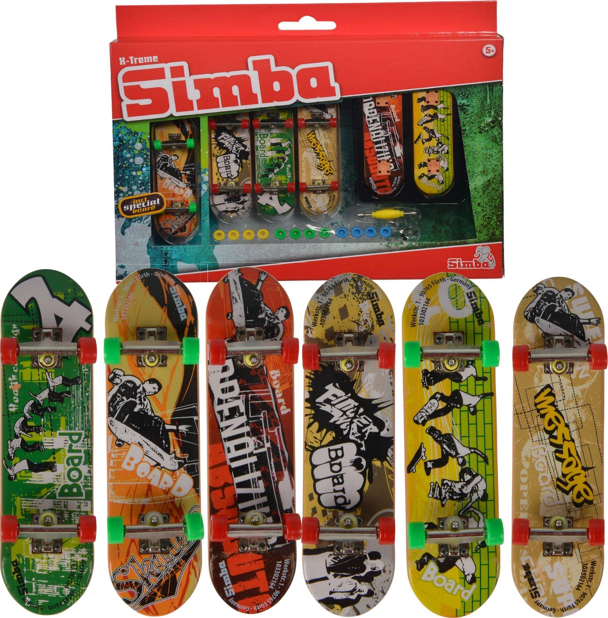 Simba Finger Skateboard Mega Set 6w1 mini deskorolki