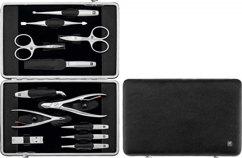 Zwilling Zestaw do manicure Zwilling Twinox czarne, skórzane etui, 12 elementów