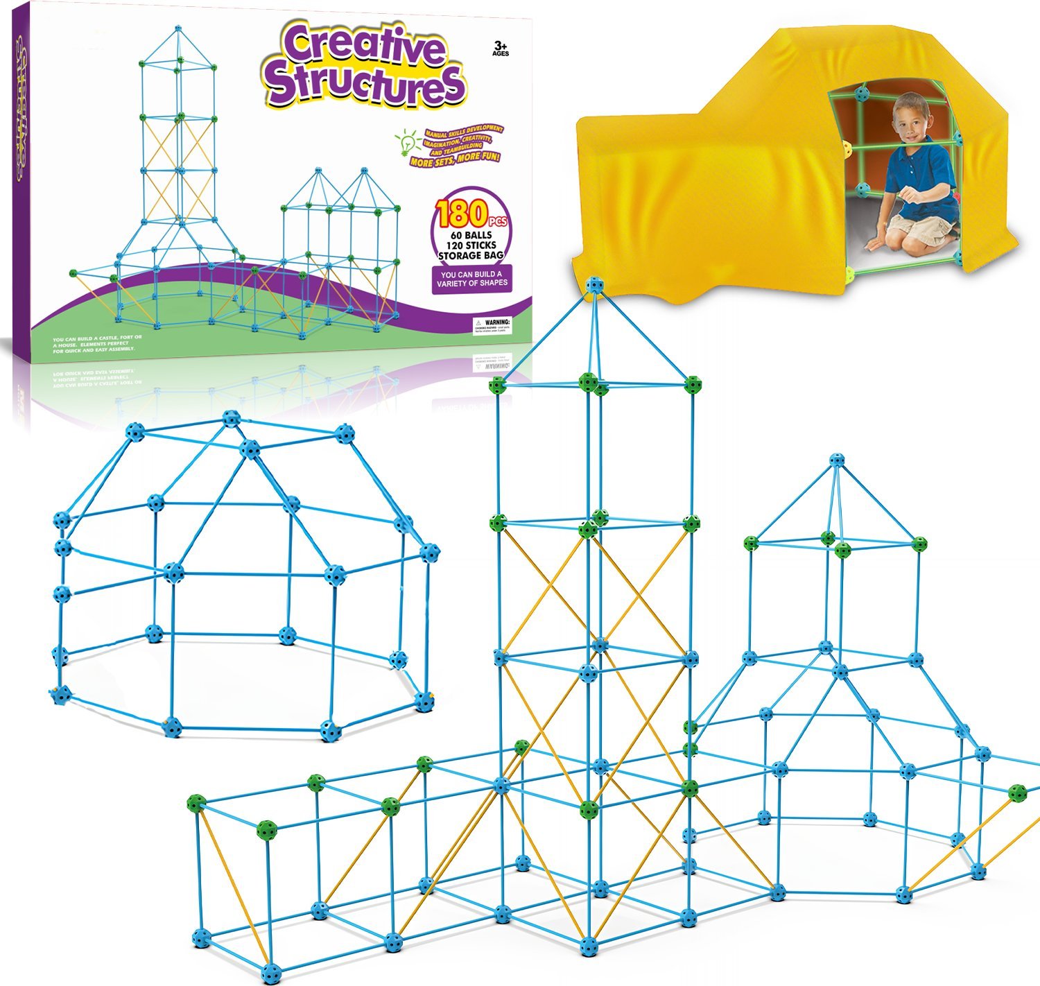 Heckermann Zabawka klocki konstrukcyjne + płachta Heckermann 80132 Składany namiot dla dzieci