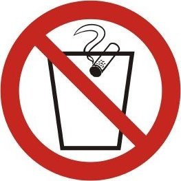 TD Systems GB018 Zakaz wrzucania niedopałków do kosza 105 x 105