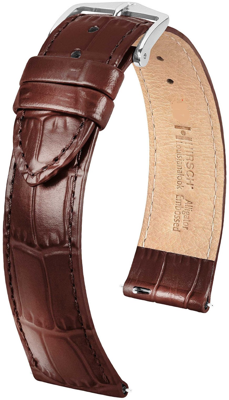 Skórzany wodoodporny pasek do zegarka 22 mm HIRSCH Louisianalook L 03427010-2-22 .