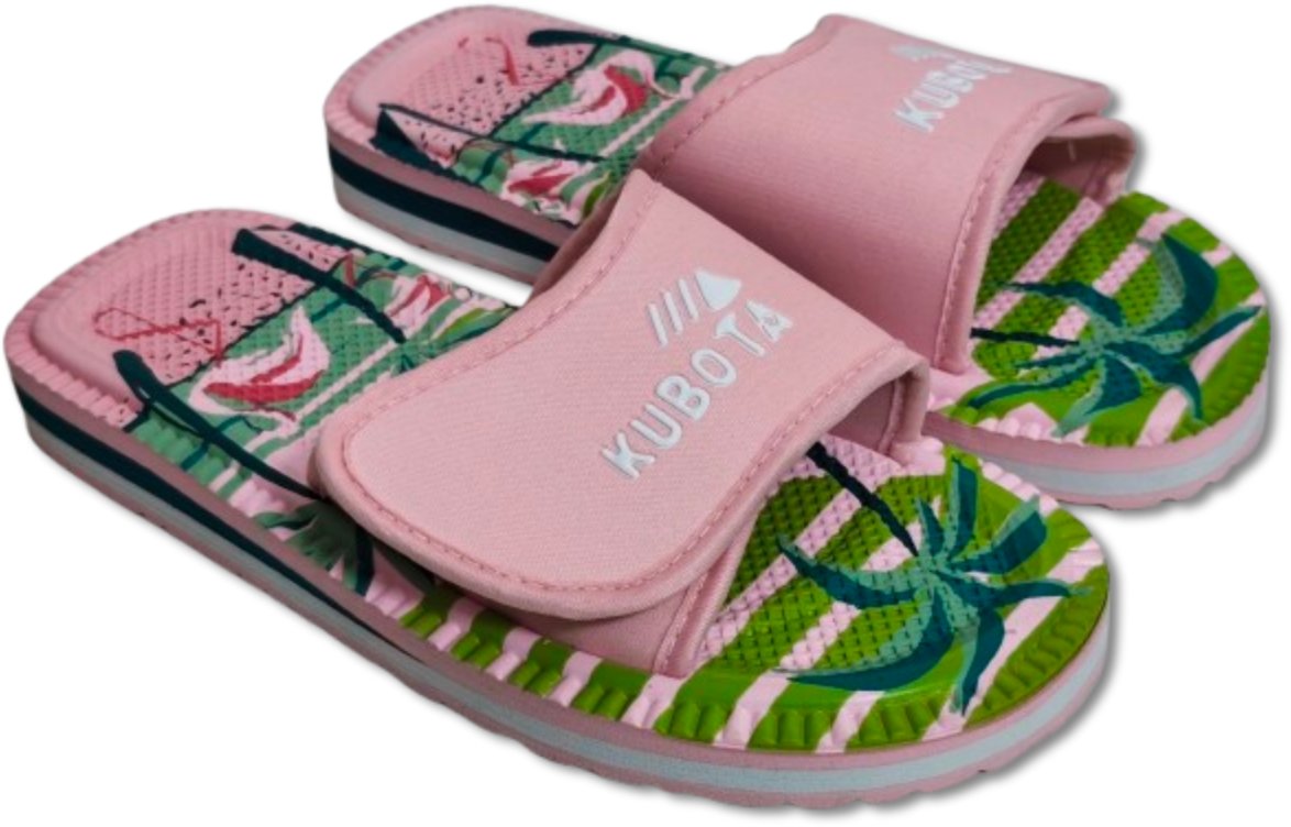 Piankowe klapki Kubota - Rzep Rozmiar 39 - Flamingi